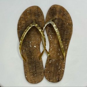 Lily Pulitzer - Gold Sandals cork bottom - size 8.5